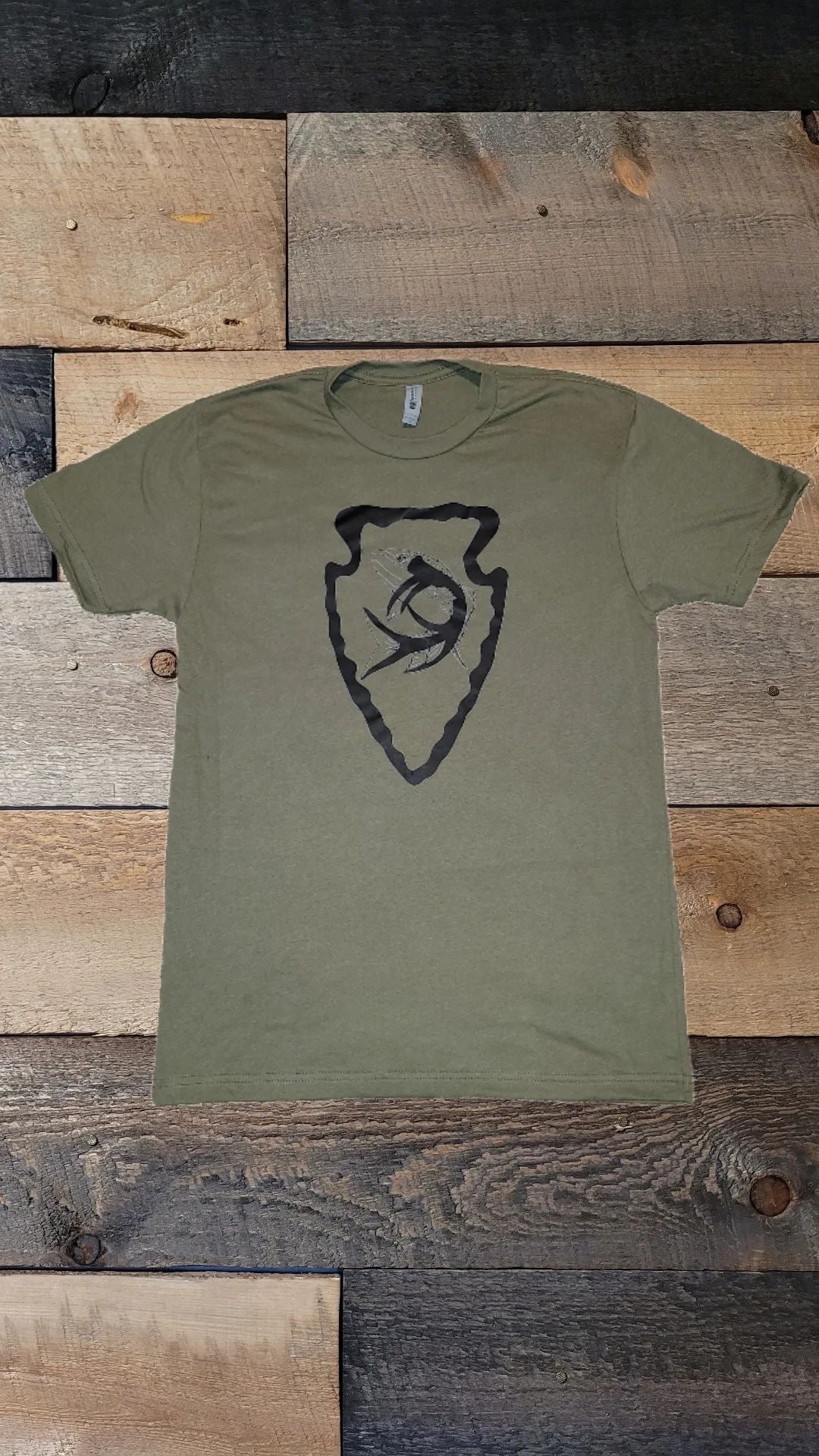 Grey trout LOGO Short Sleeve T-shirt - Olive