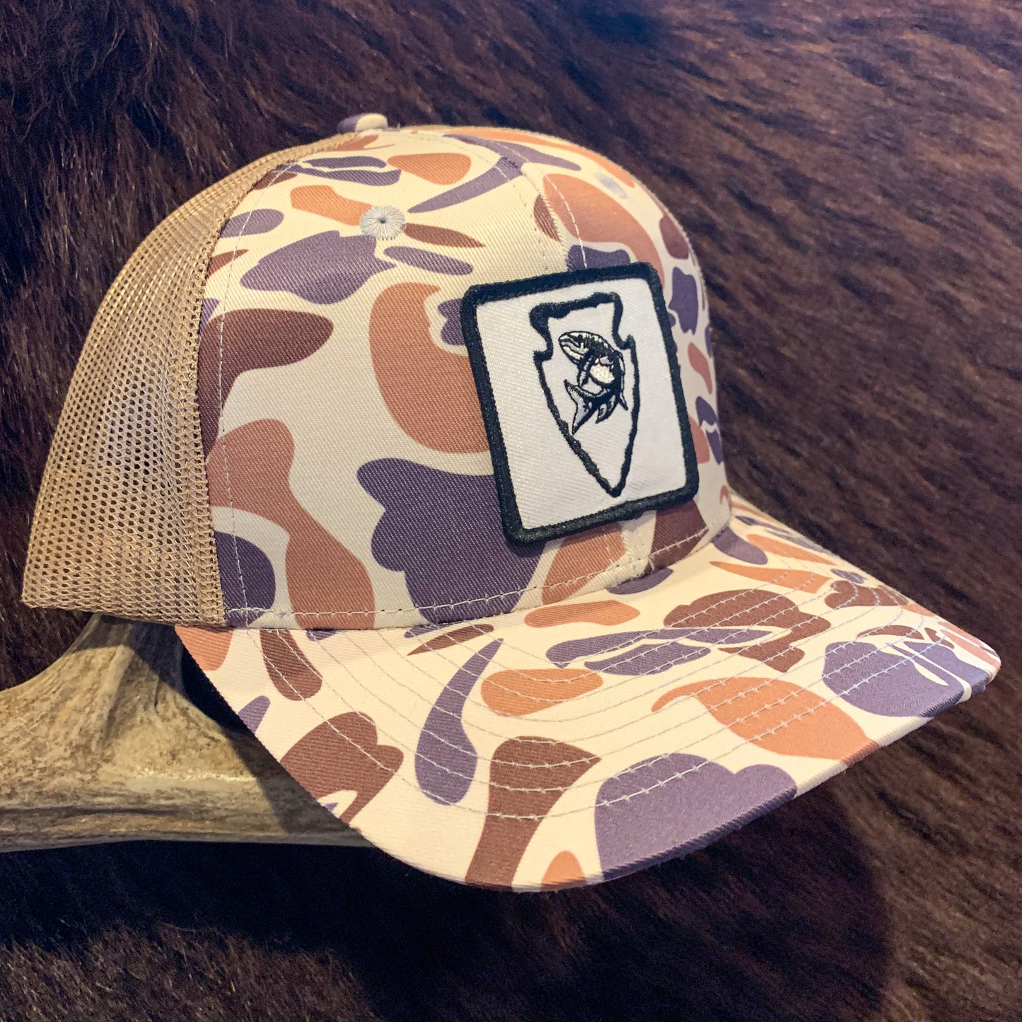 Old School Duck Camo Lid - Khaki